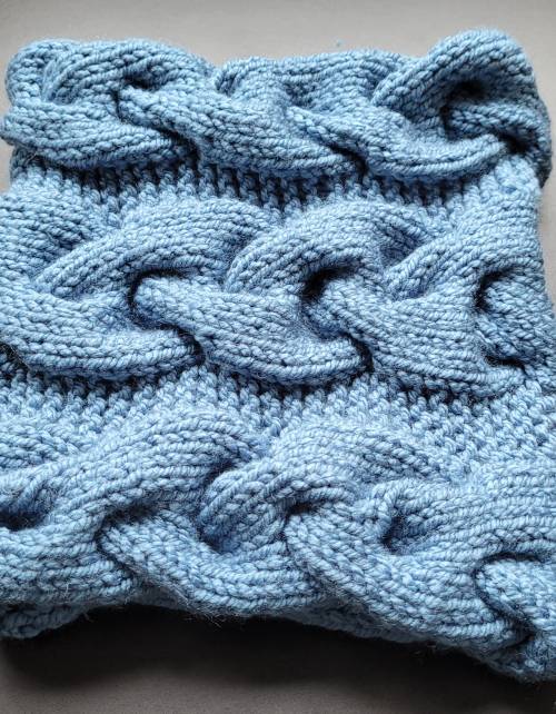 Tour de cou steel blue - torsade Tour de cou steel blue - torsade