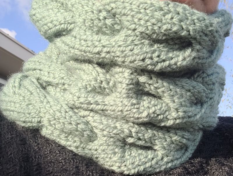 Tour de cou dusty green - torsade - Image 3 Image 3