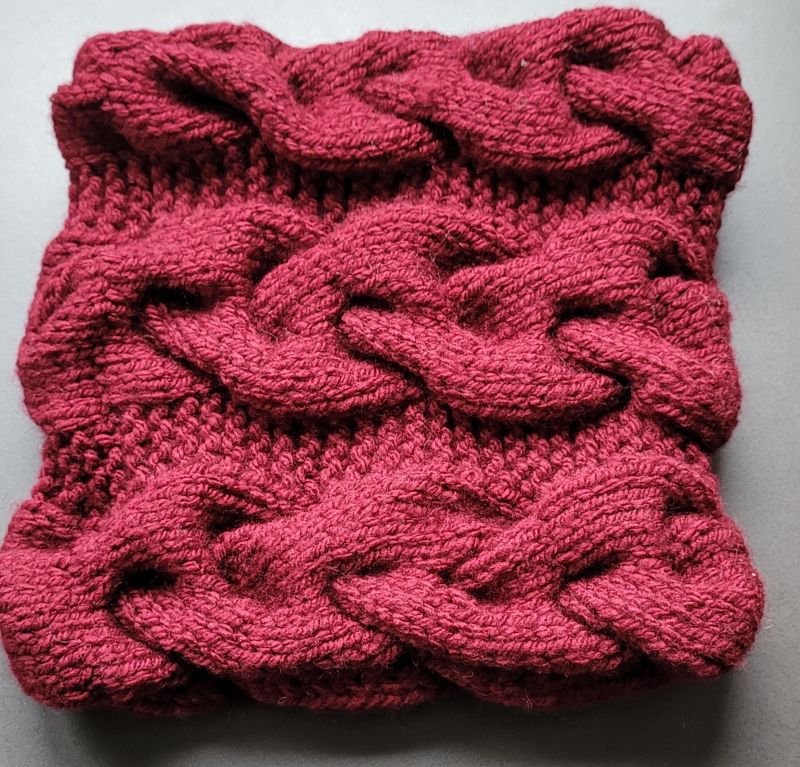 Tour de cou bordeaux - torsade Main