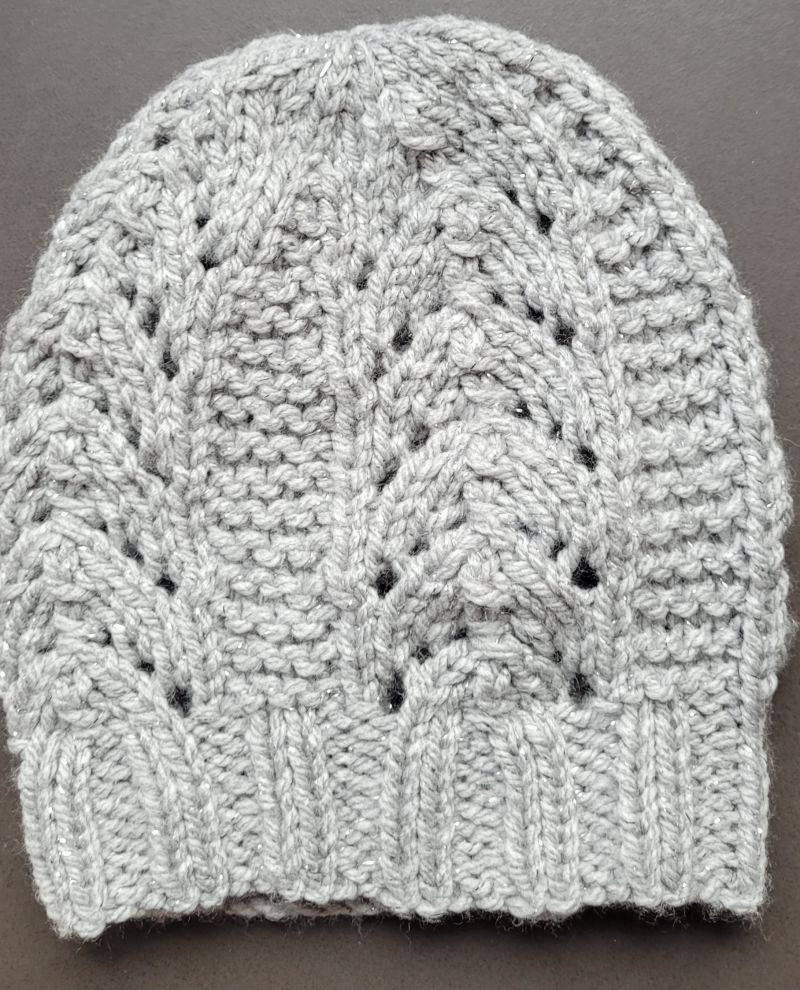 Bonnet gris brillant - dentelle Main