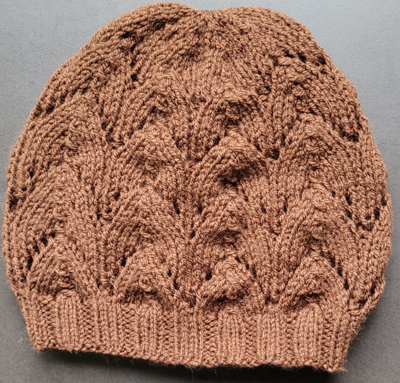 Bonnet marron - feuille Main