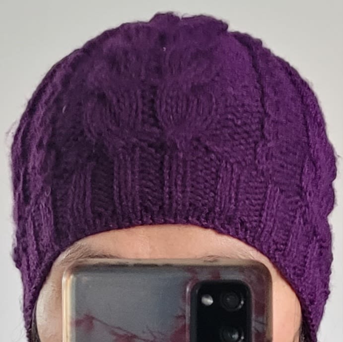 Bonnet aubergine - double torsade - Image 2 Image 2