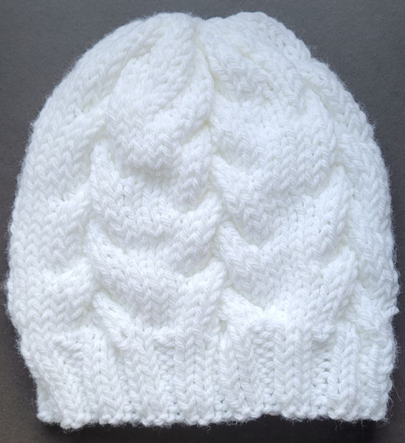 Bonnet blanc - tresse Main