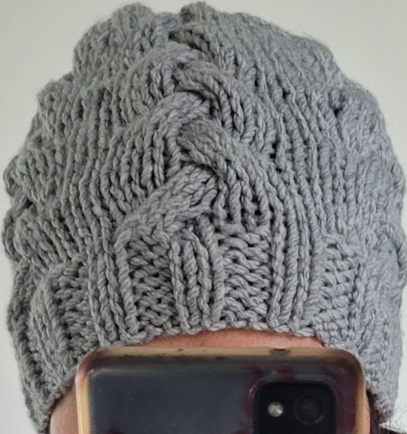 Bonnet gris - tresse - Image 2 Image 2