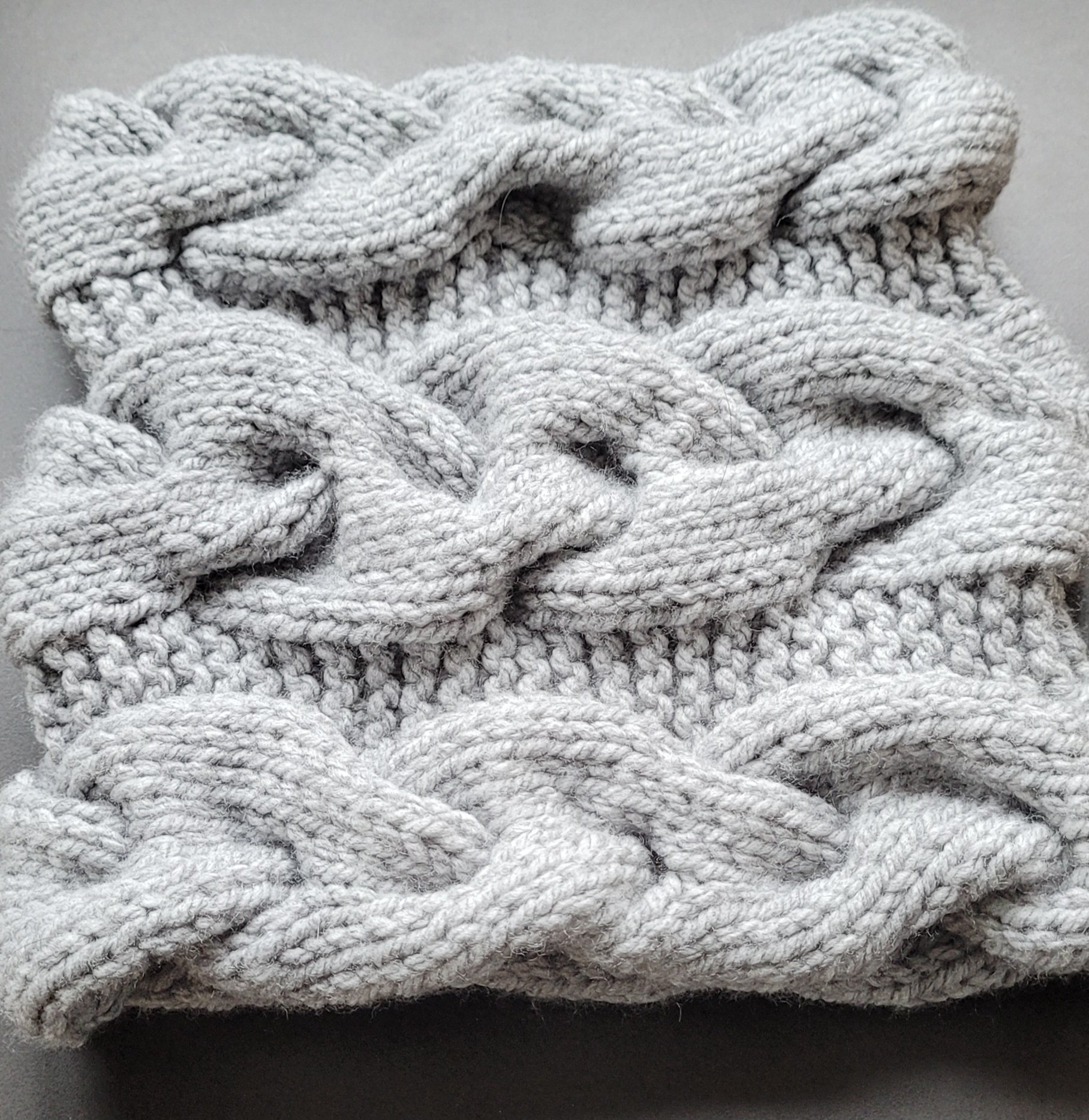 Tour de cou gris - torsade