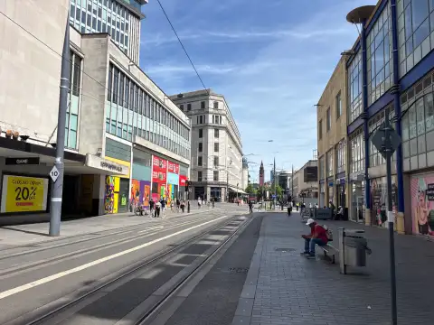 Looking right from the hotel entrance