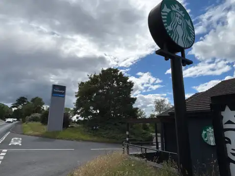 Entrance and signage has seen from the A38
