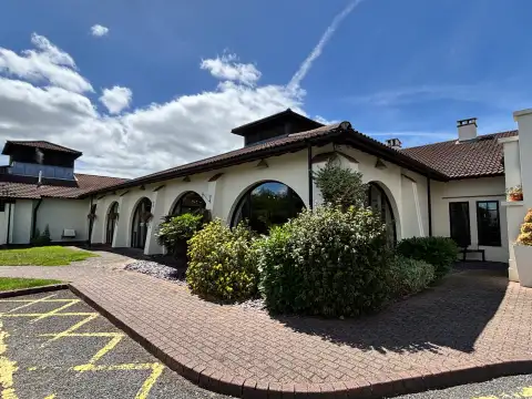 Exterior of the hotel.