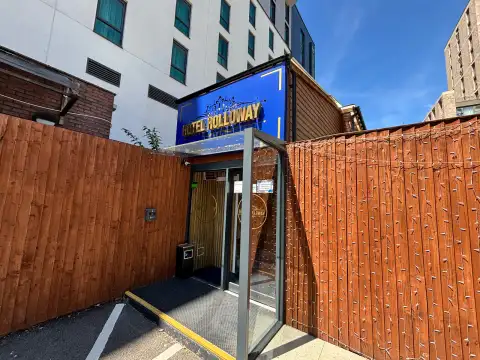Rear entrance, I could only see steps inside