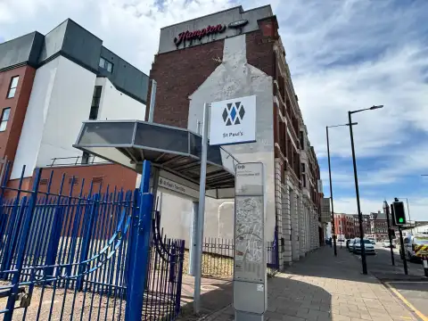 The hotel is directly next door to Saint Paul’s tram stop