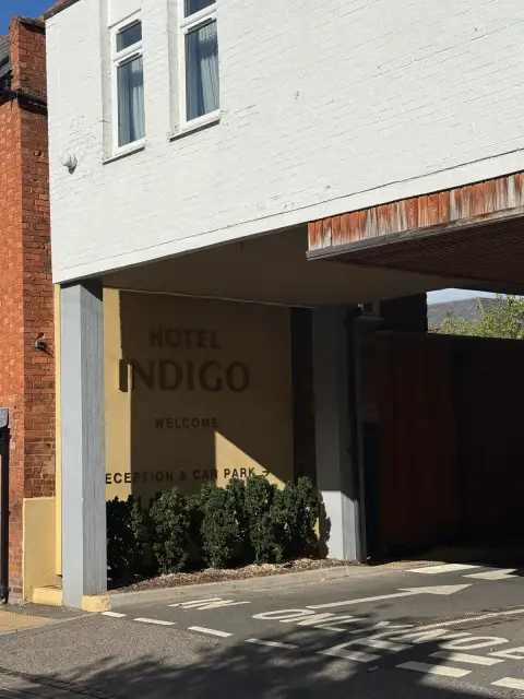 Car park entrance down side street 