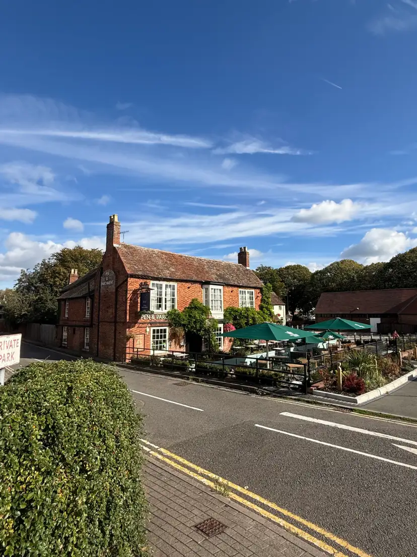 Pen and Parchment Hotel exterior on the Stratford-upon-Avon canal basin with heritage frontage and waterside setting