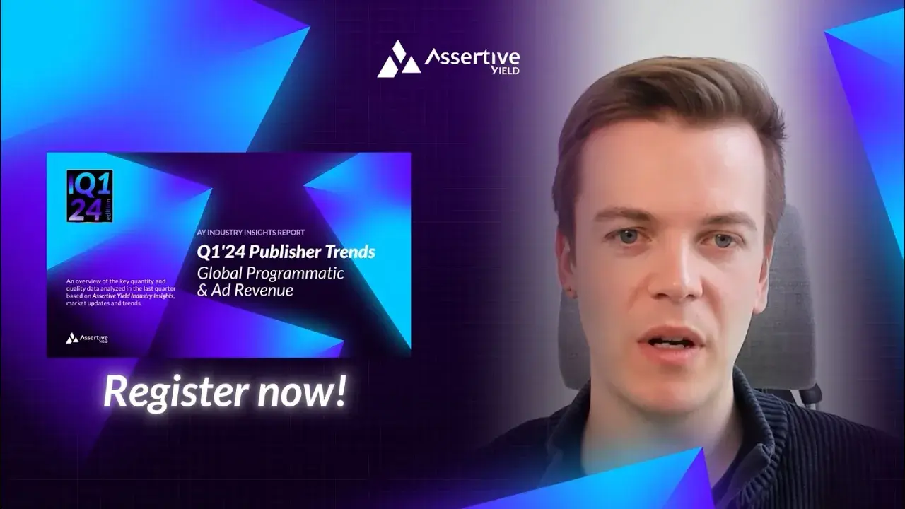 A video of  Assertive Yield’s CEO Nils Lind,  commenting on the Q1'24 AY Industry Insights Report - Publisher Trends, Global Programmatic & Ad Revenue.