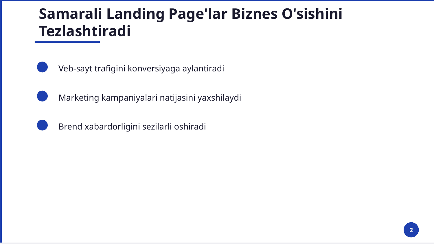 Landing page dizayni — Slayd 2