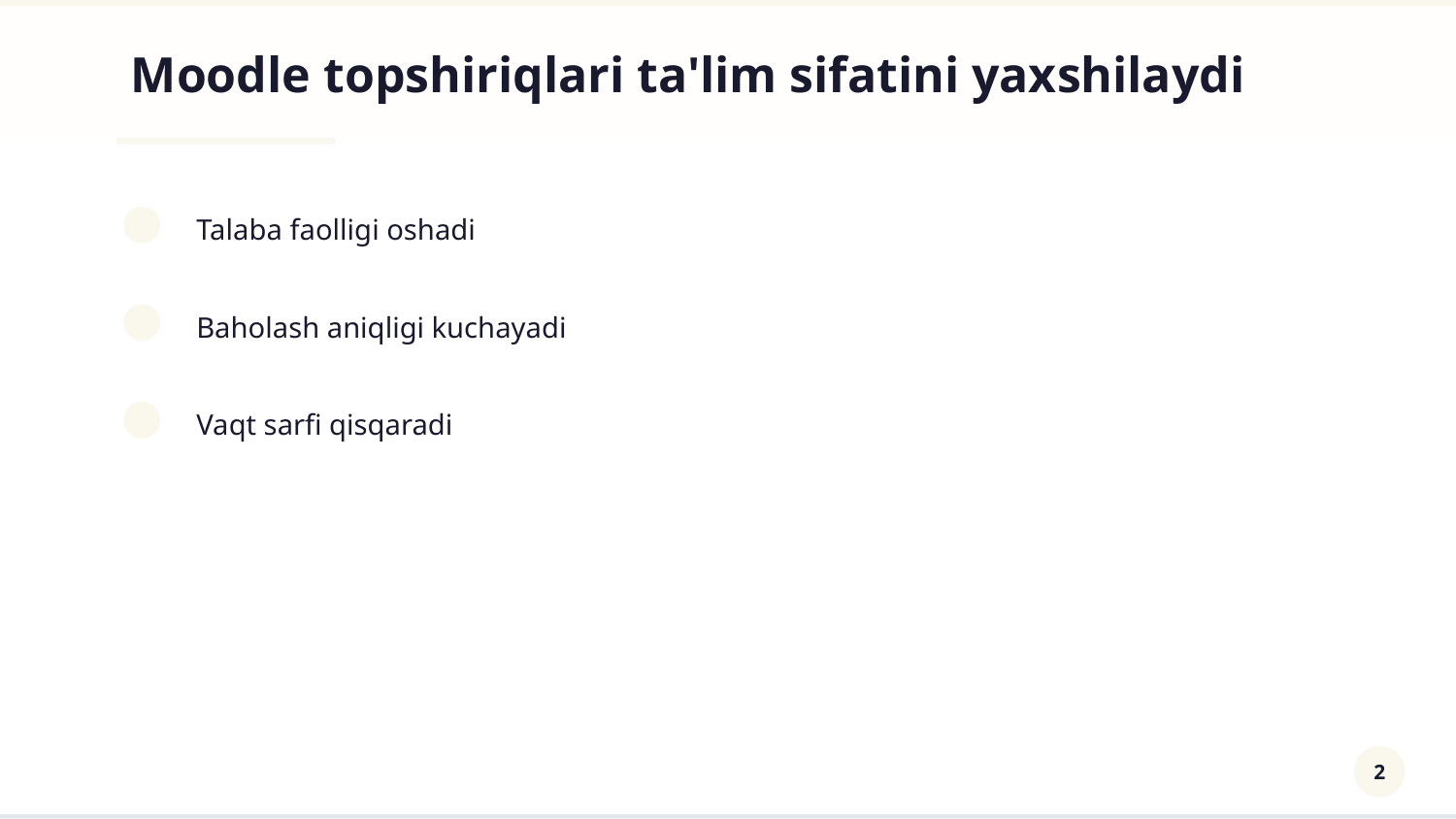 Moodle tizimida topshiriqlarni sozlash — Slayd 2