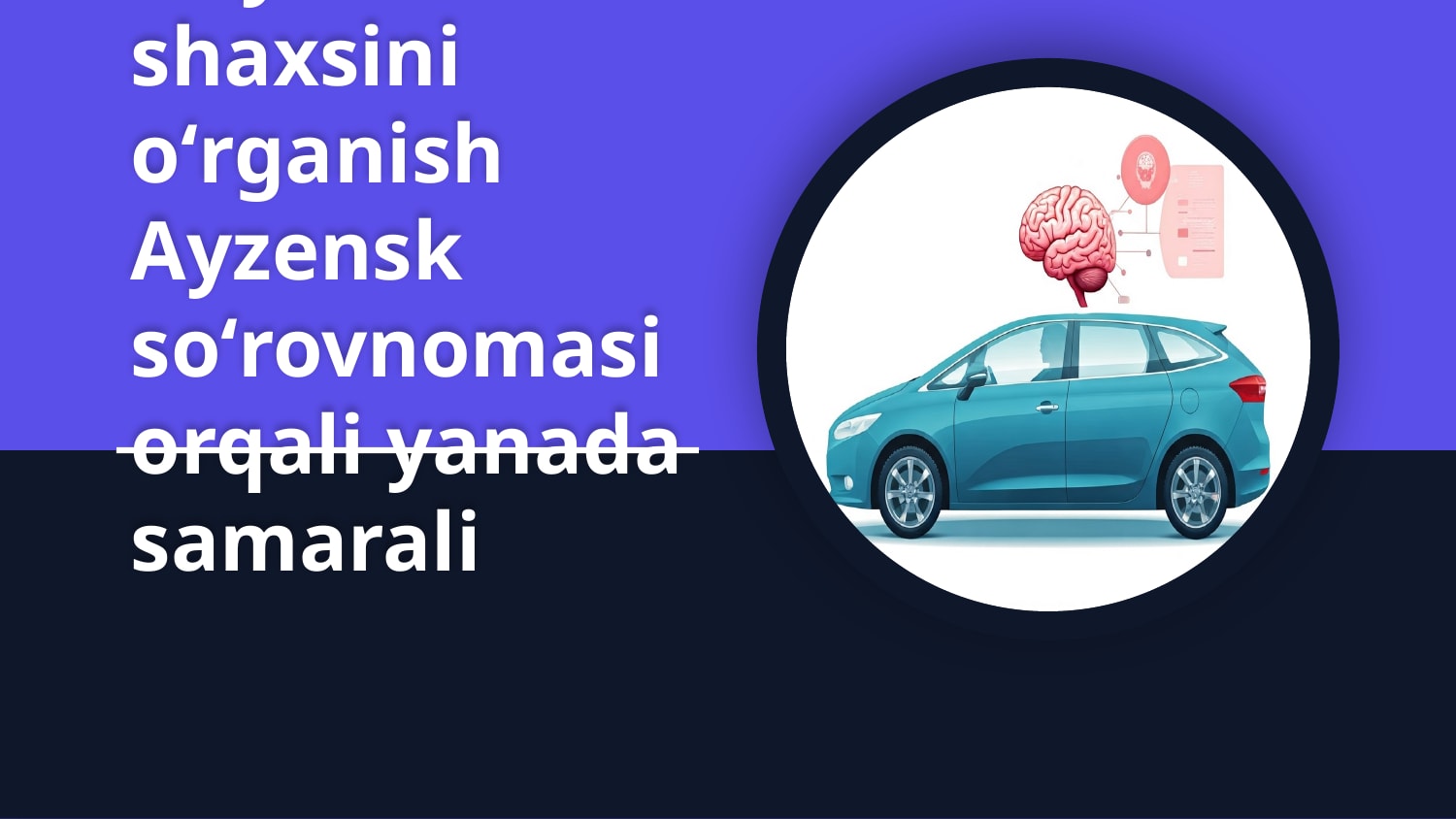 Haydovchi shaxsini oʻrganishda Ayzensk soʻrovnomasining ahamiyati — Slayd 1