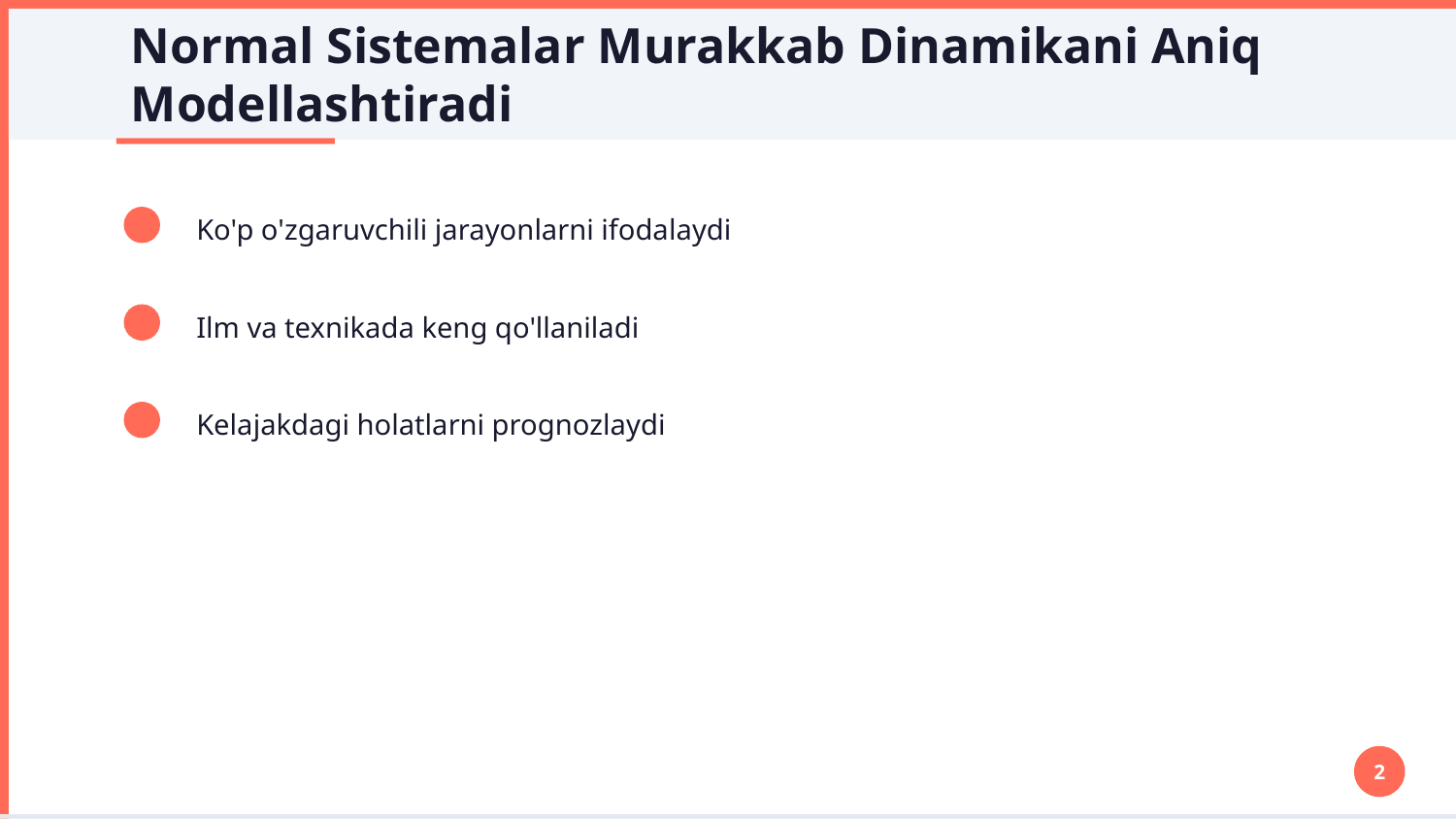 Deferensial tenglamalarning normal sistemasi — Slayd 2