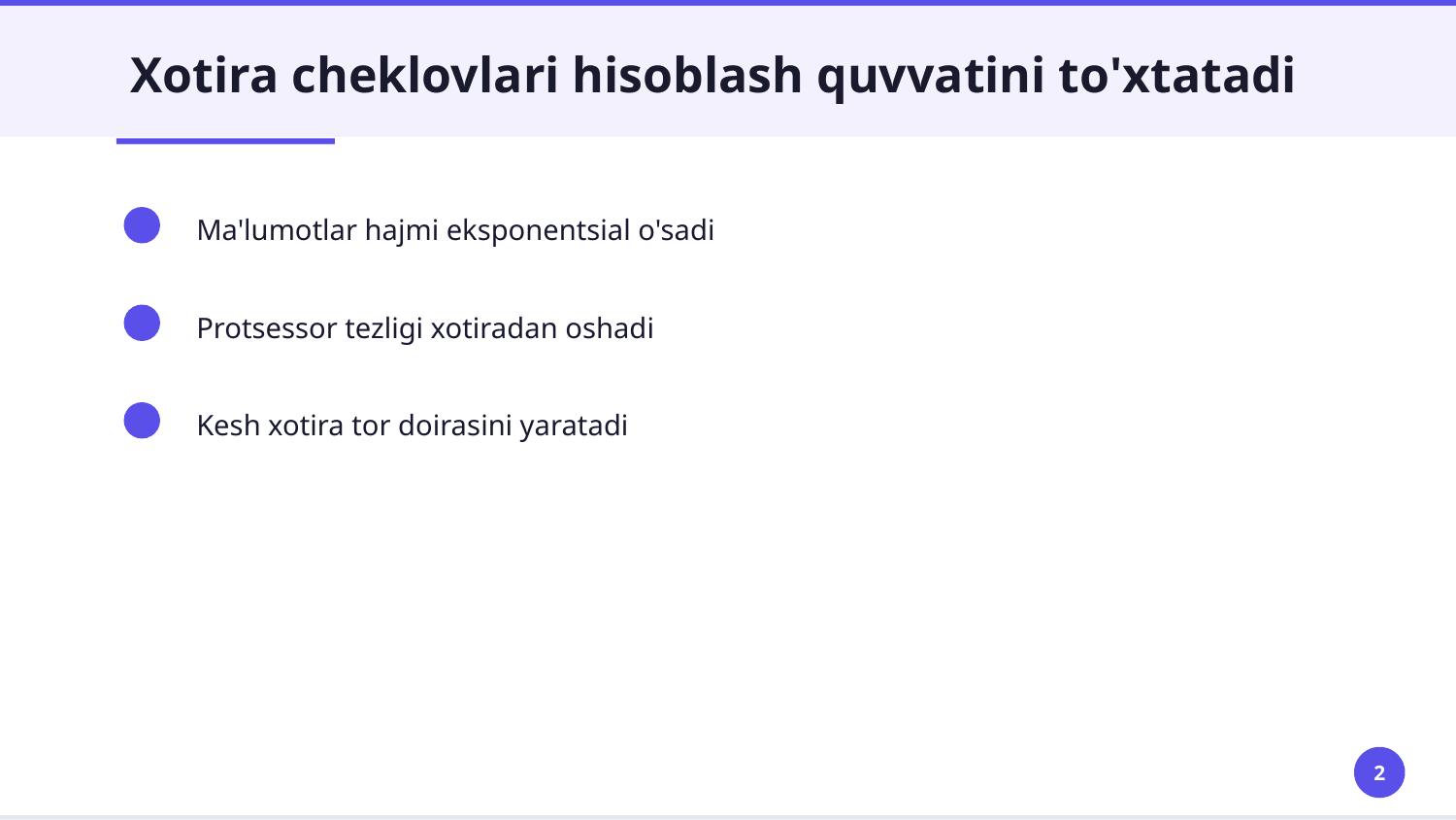 Tezkor xotira.Kop yadroli va grafli protsessorlarda xotirani takomillashtirish xususiyatlari — Slayd 2