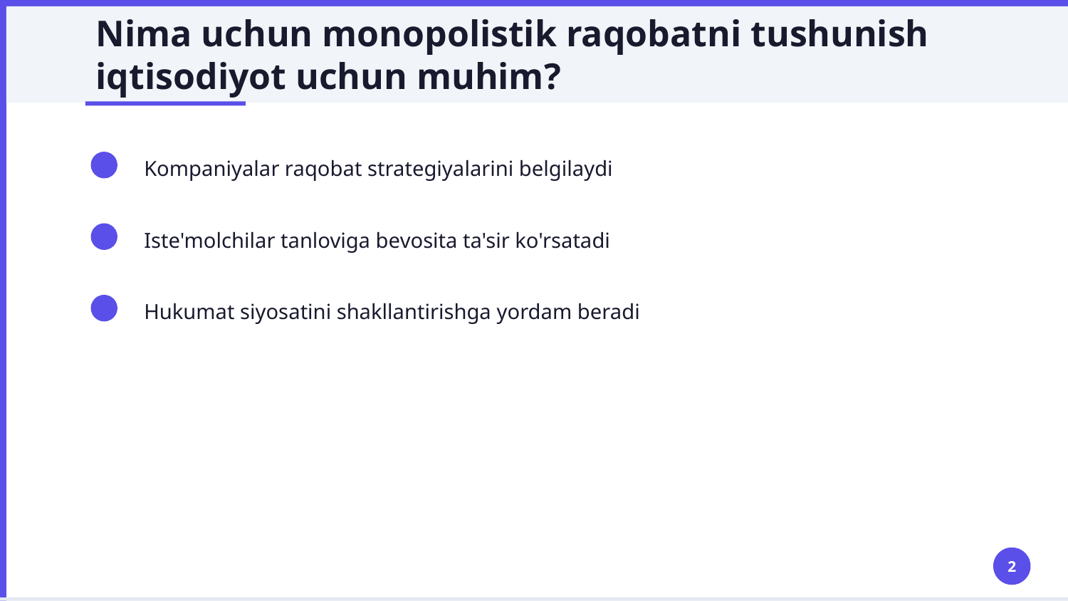 Monopolistik raqobatlashgan bozor xususiyatlari va muvozanati — Slayd 2
