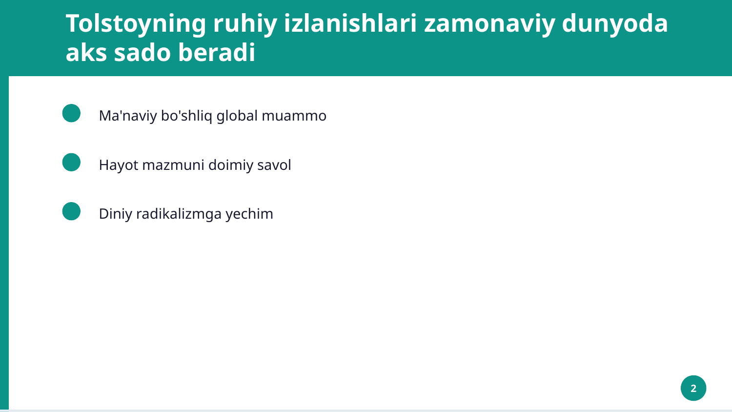 Lev Tolstoyning “Iqrornoma” asaridagi diniy eʼtiqodlar tahlili — Slayd 2