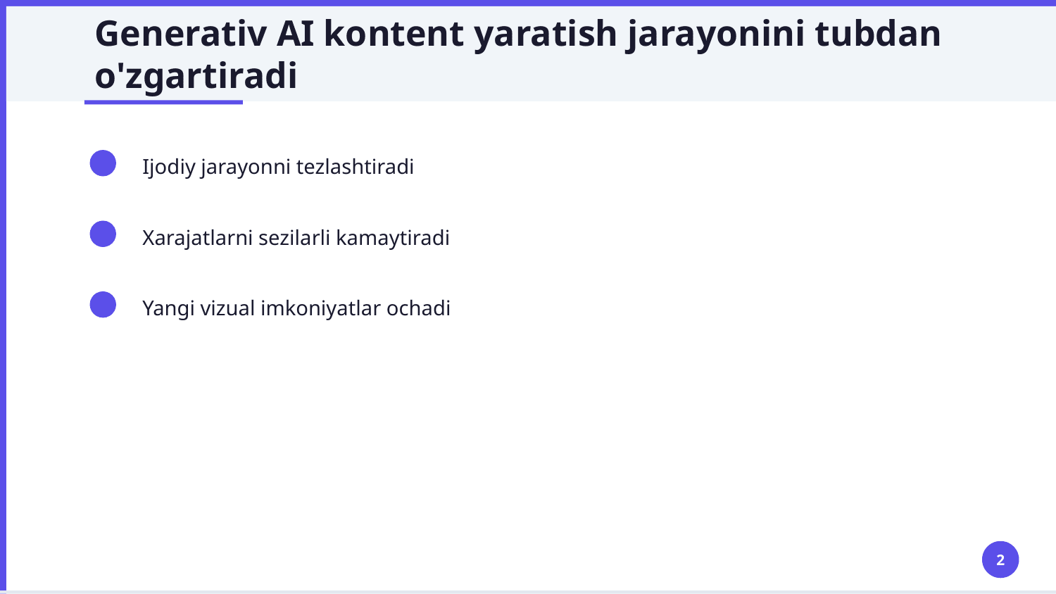 Rasm va video tasvirlar uchun generativ AI qo’llash — Slayd 2