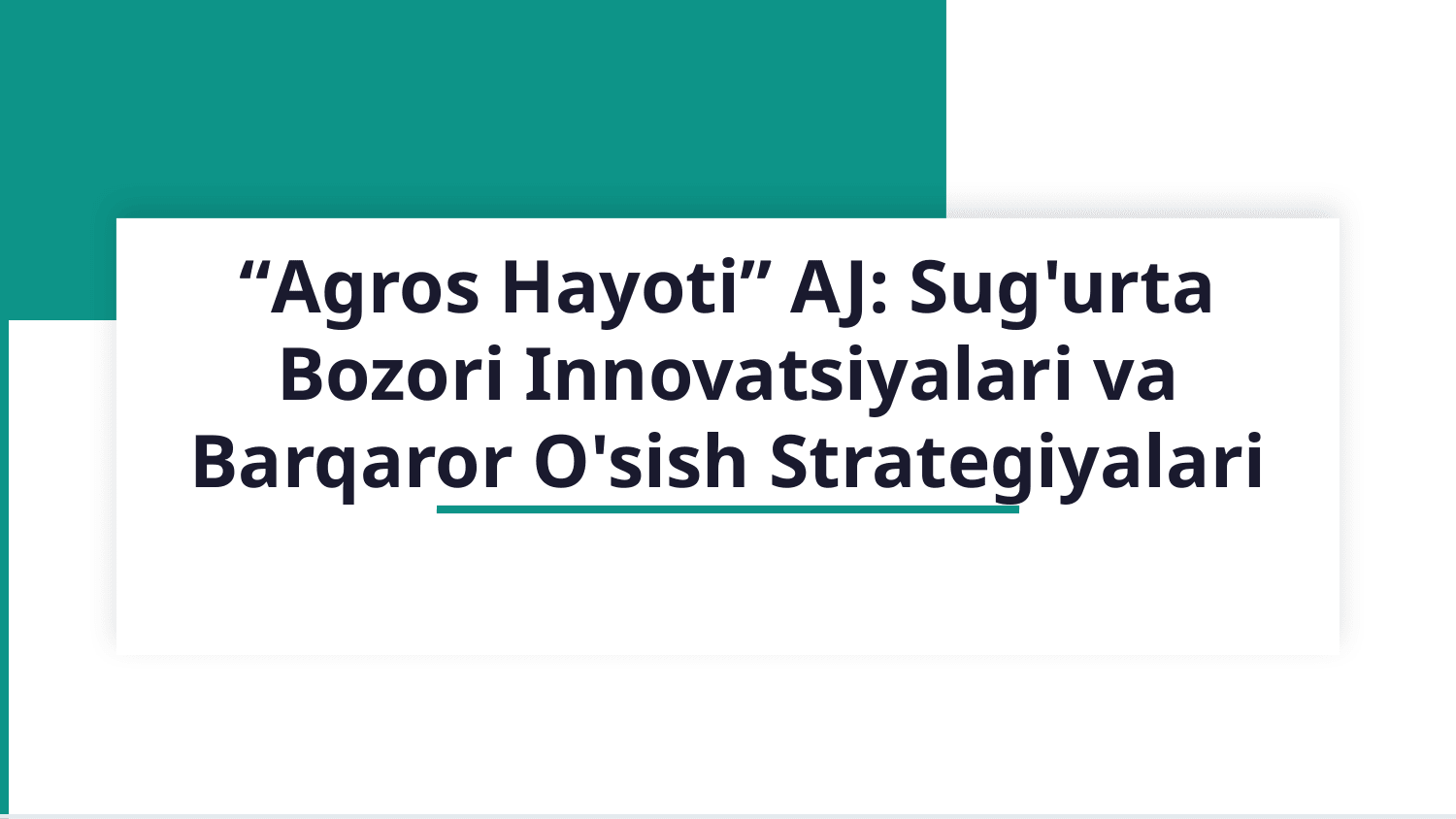 “Agros Hayoti” AJ — Slayd 1