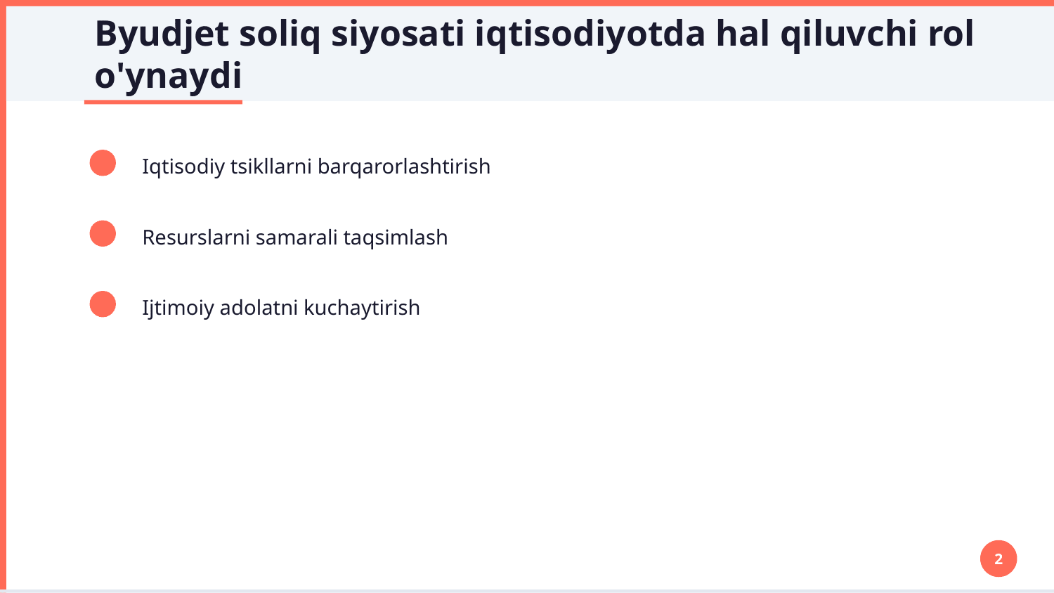 byudjet soliq siyosati — Slayd 2