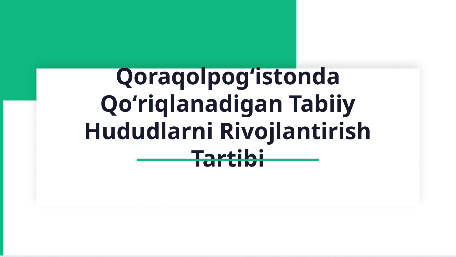 Qorakoʻlpoqistondagi qoʻriqlanadigan tabiiy hududlarni rivojlantirish tartibi, Saygachi kompleks landshaft qoʻriqxonasi, Qubla Ustirt, Orolboʻyi va Orolboʻyi milliy bogʻlari. Qoraqolpogʼistonda Sudoche-Akpetki va Barsaqelmes qirgʻoq qoʻriqxonalari Quyi Amiudarya davlat biosfera rezervati — Slayd 1