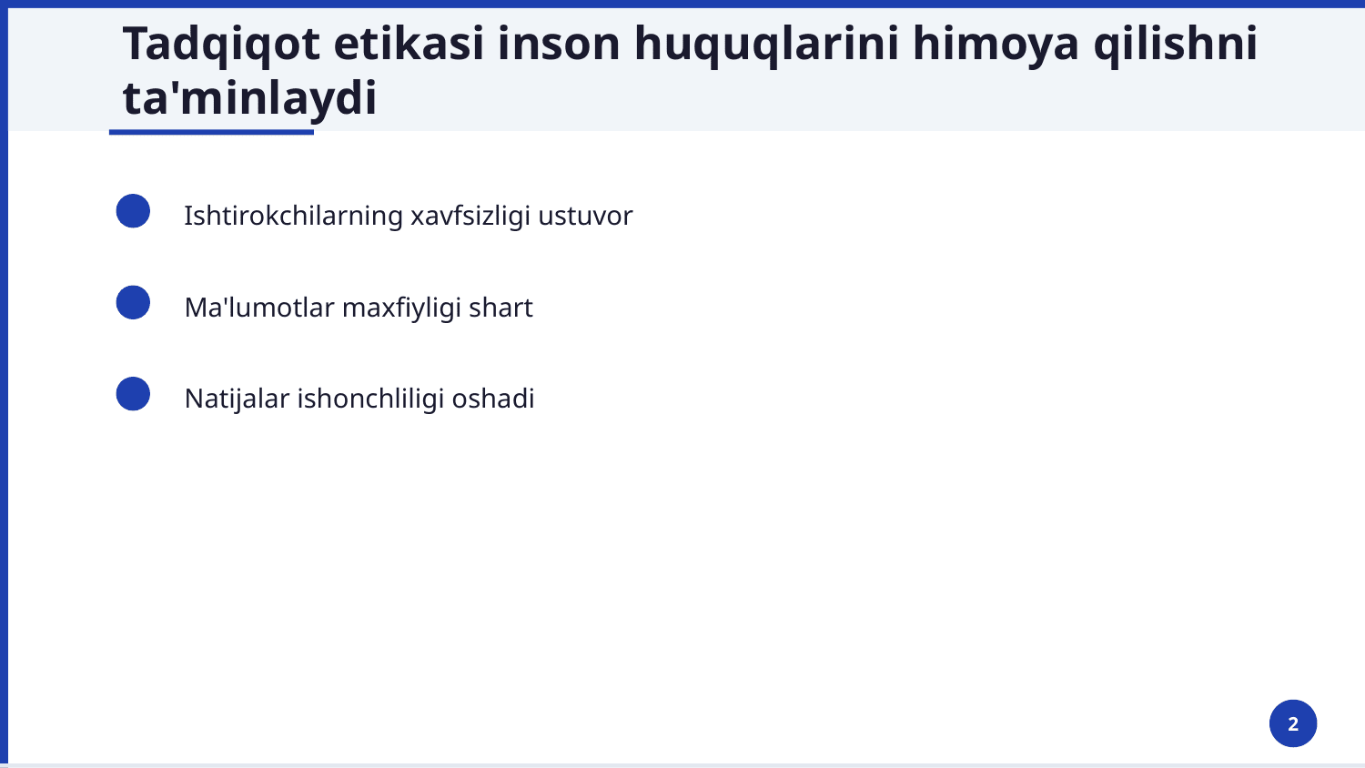 Psixologiya tadqiqotlarni o'tkazish etikasi — Slayd 2