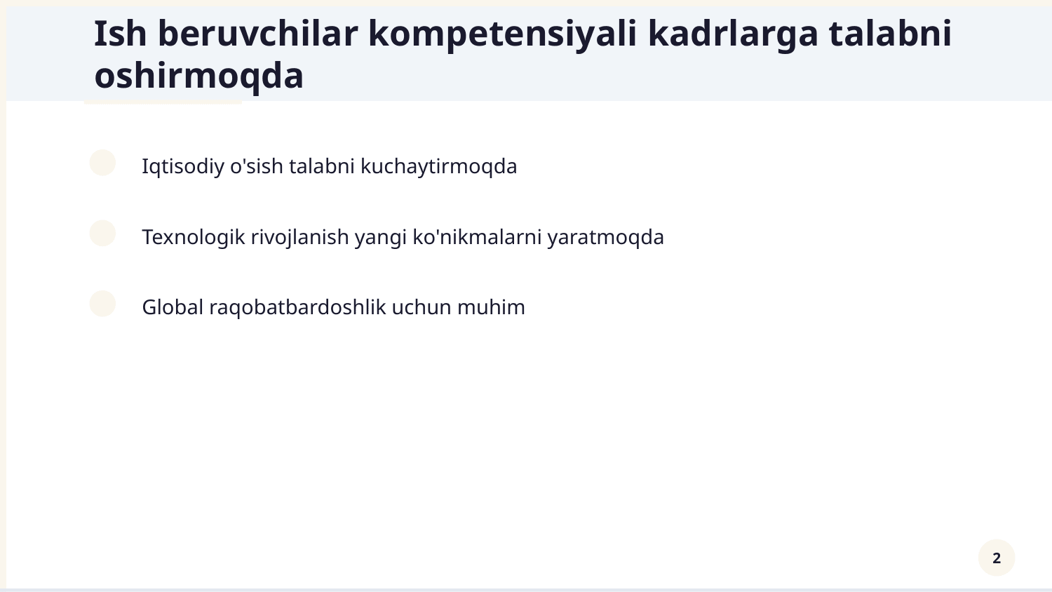 Kasbiy kompetensiya va uning mazmuni. — Slayd 2