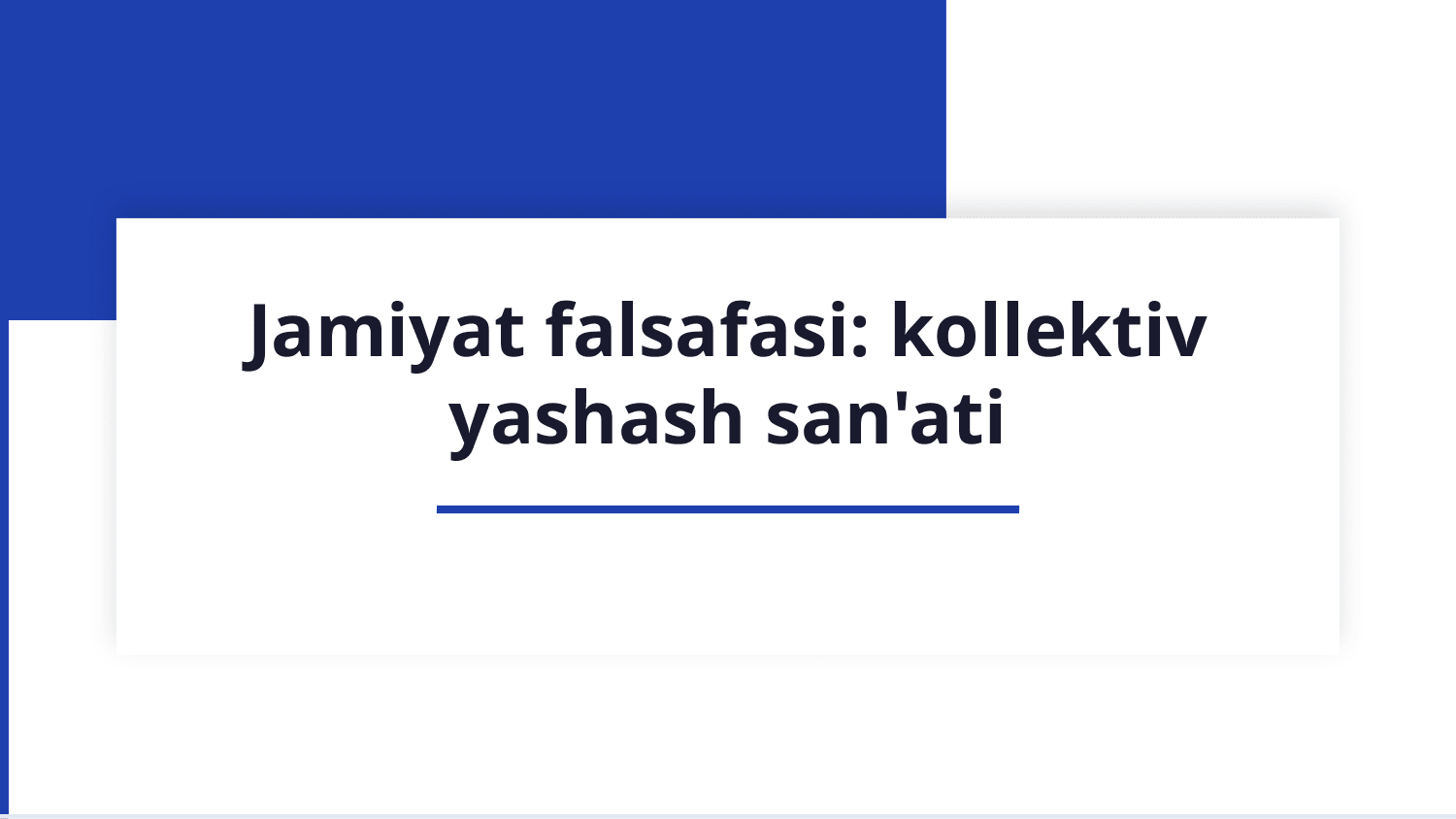 Jamiyat falsafasi — Slayd 1
