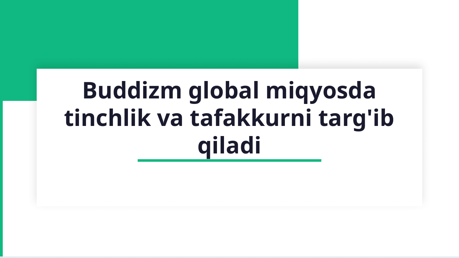 Buddizm dini — Slayd 1