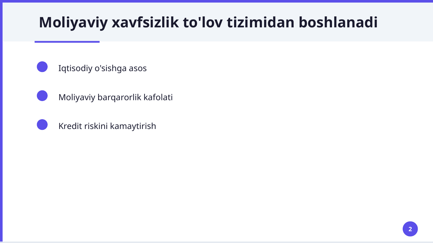 O'zbekiston Respublikasi tolov tizimining rivojlanish bosqichlari — Slayd 2