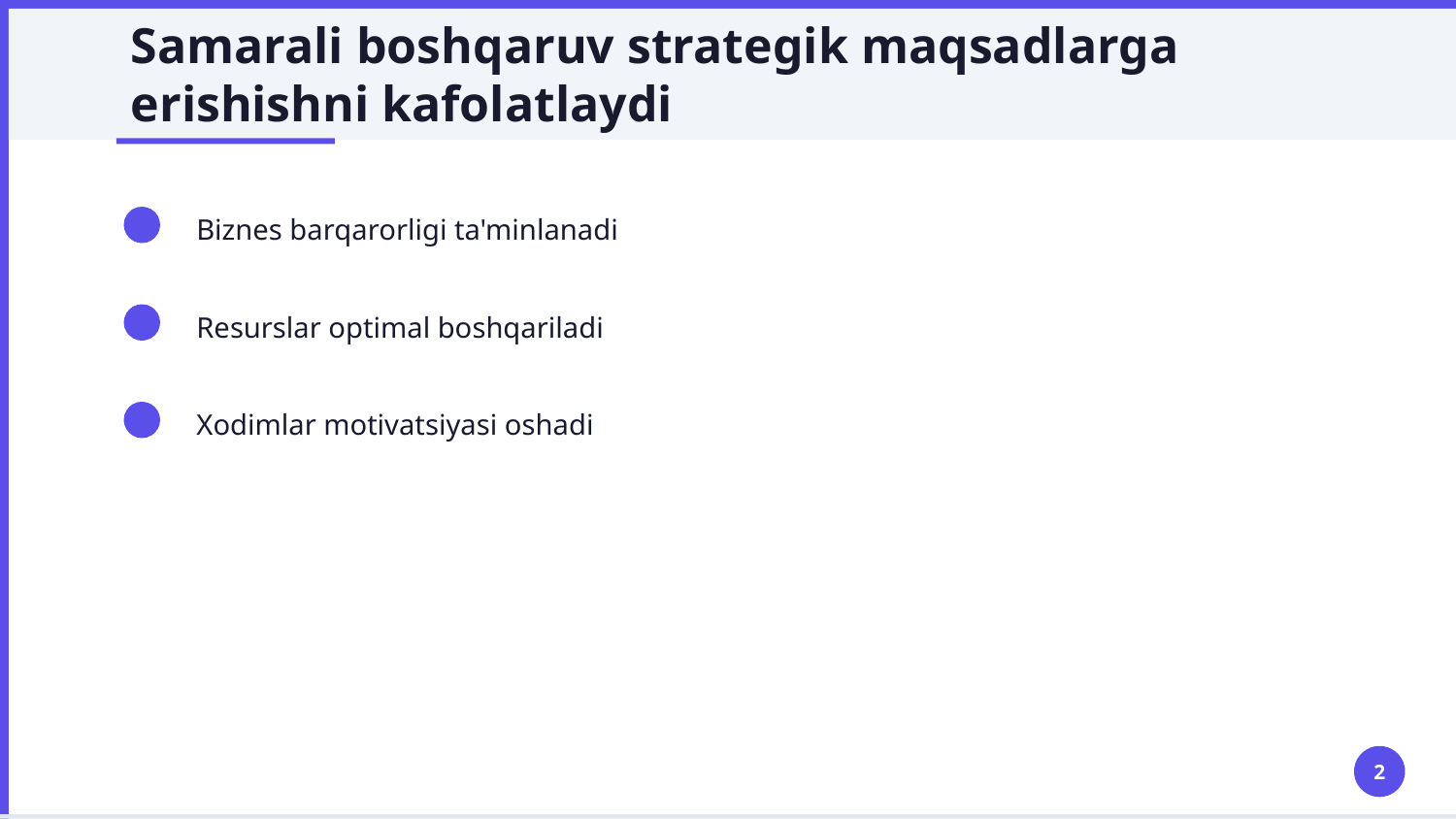 Boshqaruv tamoyillari va usullari — Slayd 2