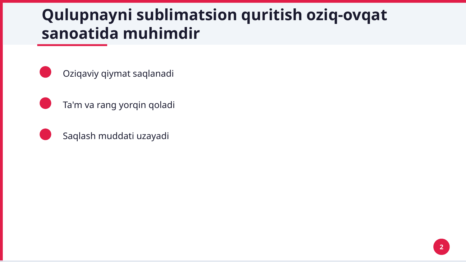 Qulupnayni sublimatsion usulda quritish — Slayd 2