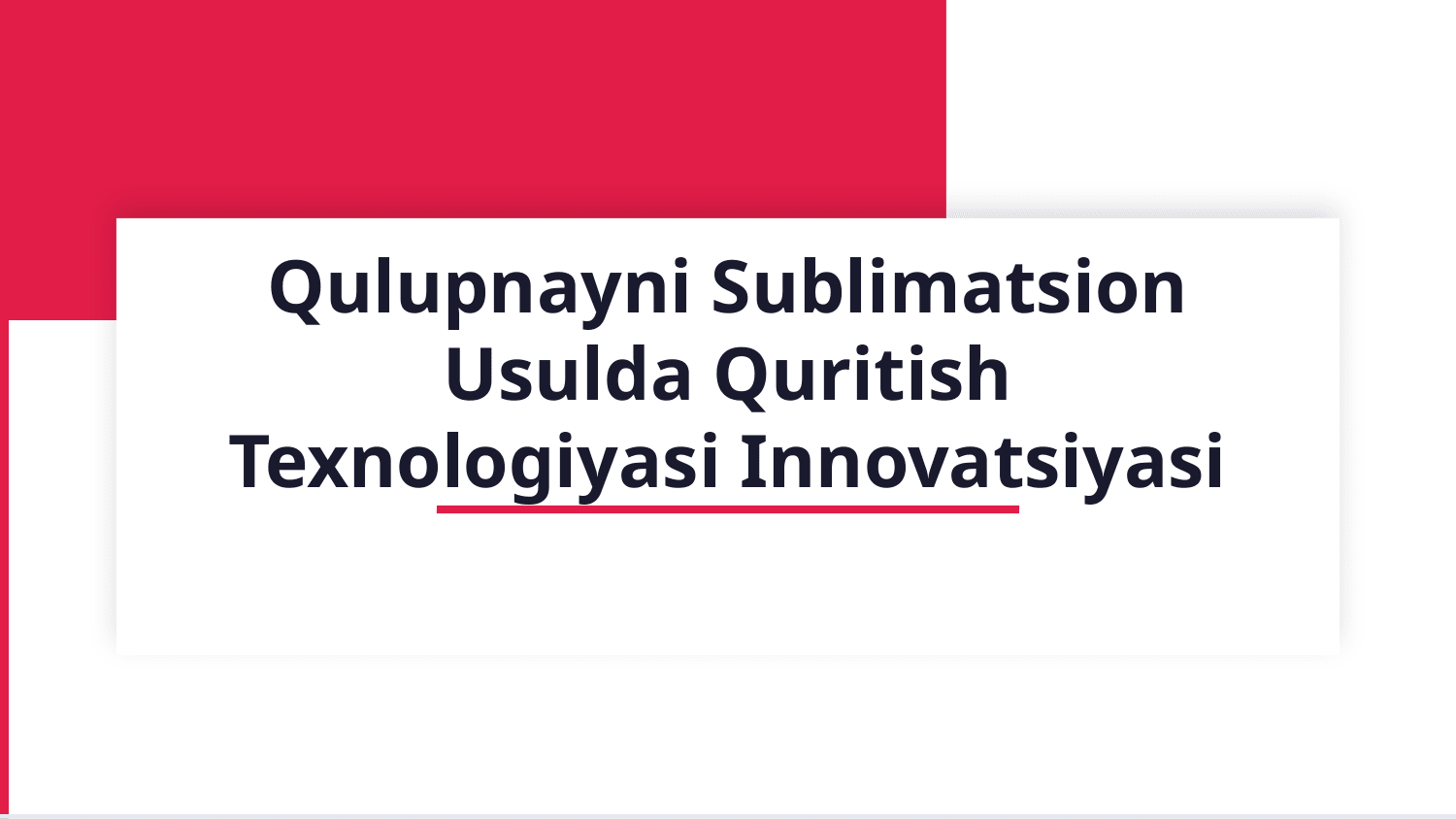 Qulupnayni sublimatsion usulda quritish — Slayd 1
