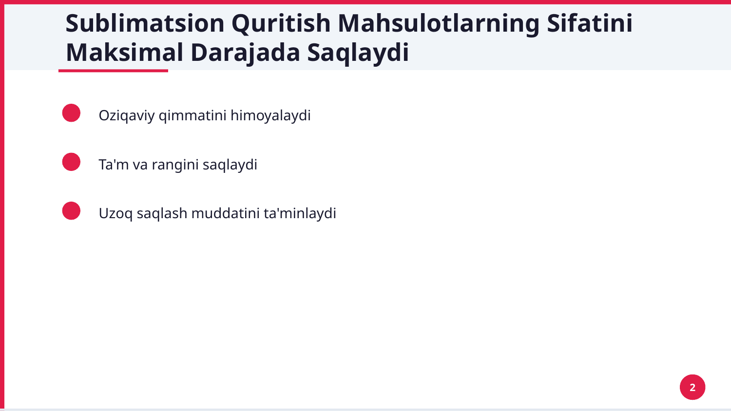 Qulupnayni sublimatsion usulda quritish — Slayd 2