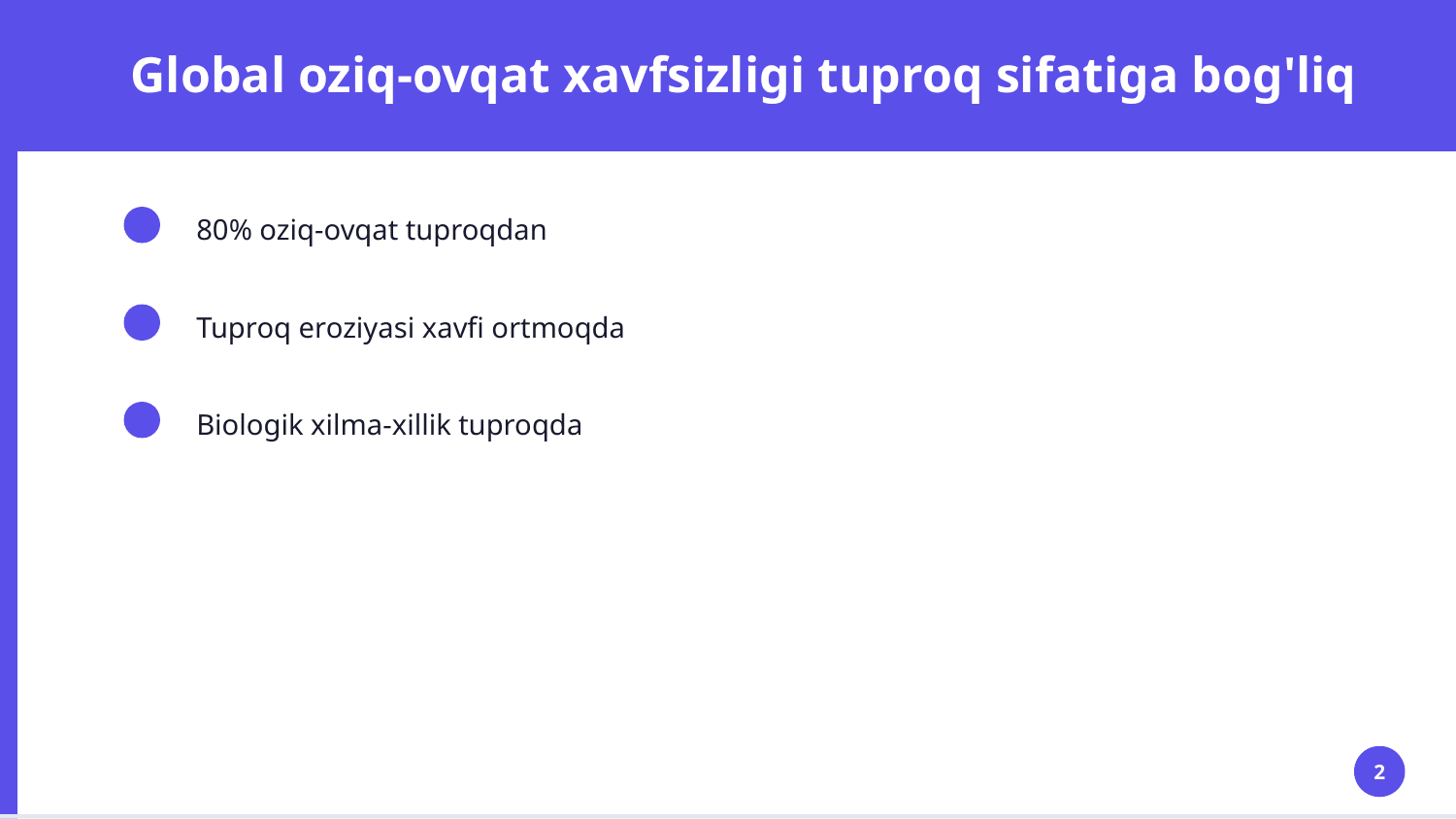 Tuproq va uning tabbiy xususiyatlari. — Slayd 2