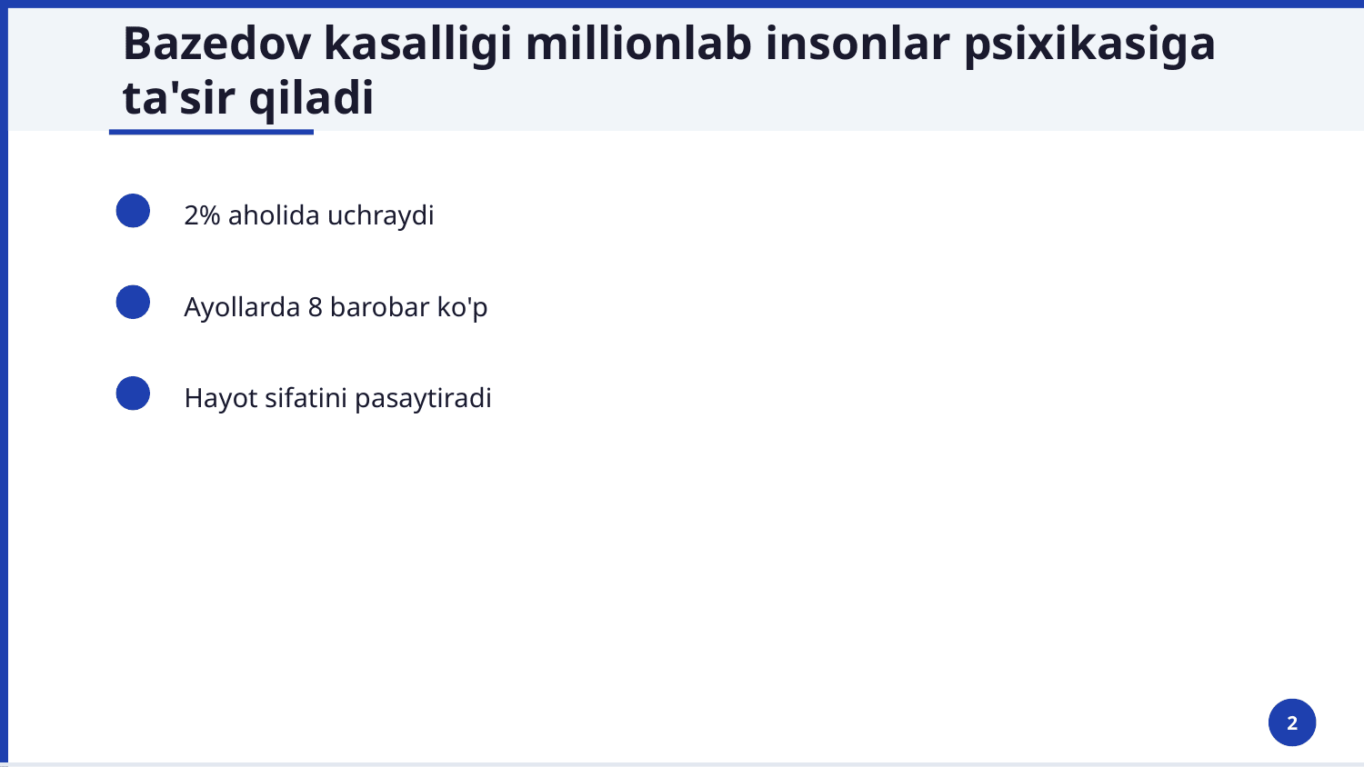 Bazedov kasalligida psixologik oʻzgarishlar — Slayd 2