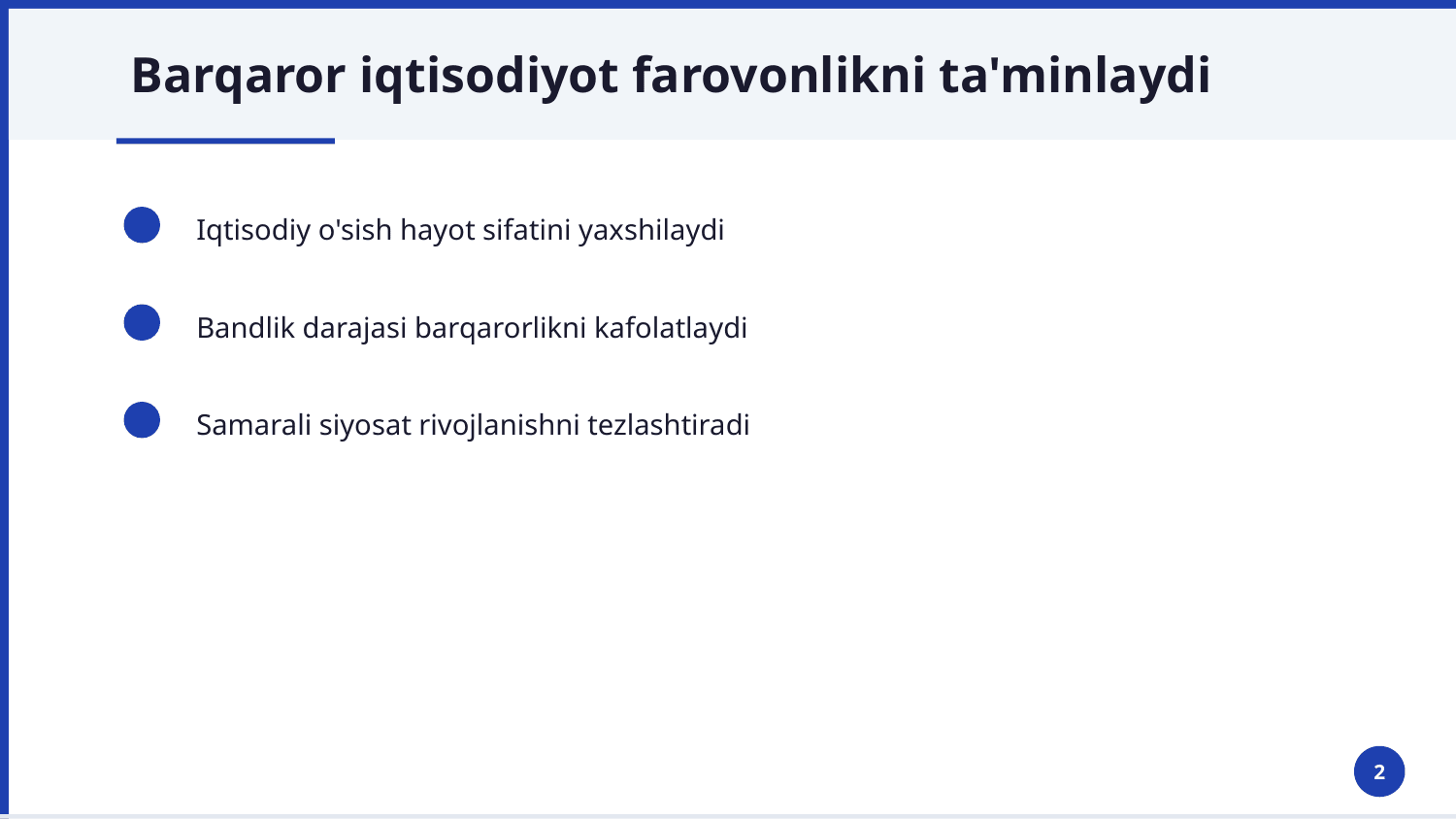 Milliy iqtisodiy koʻrsatkichlar va ularning tahlili — Slayd 2
