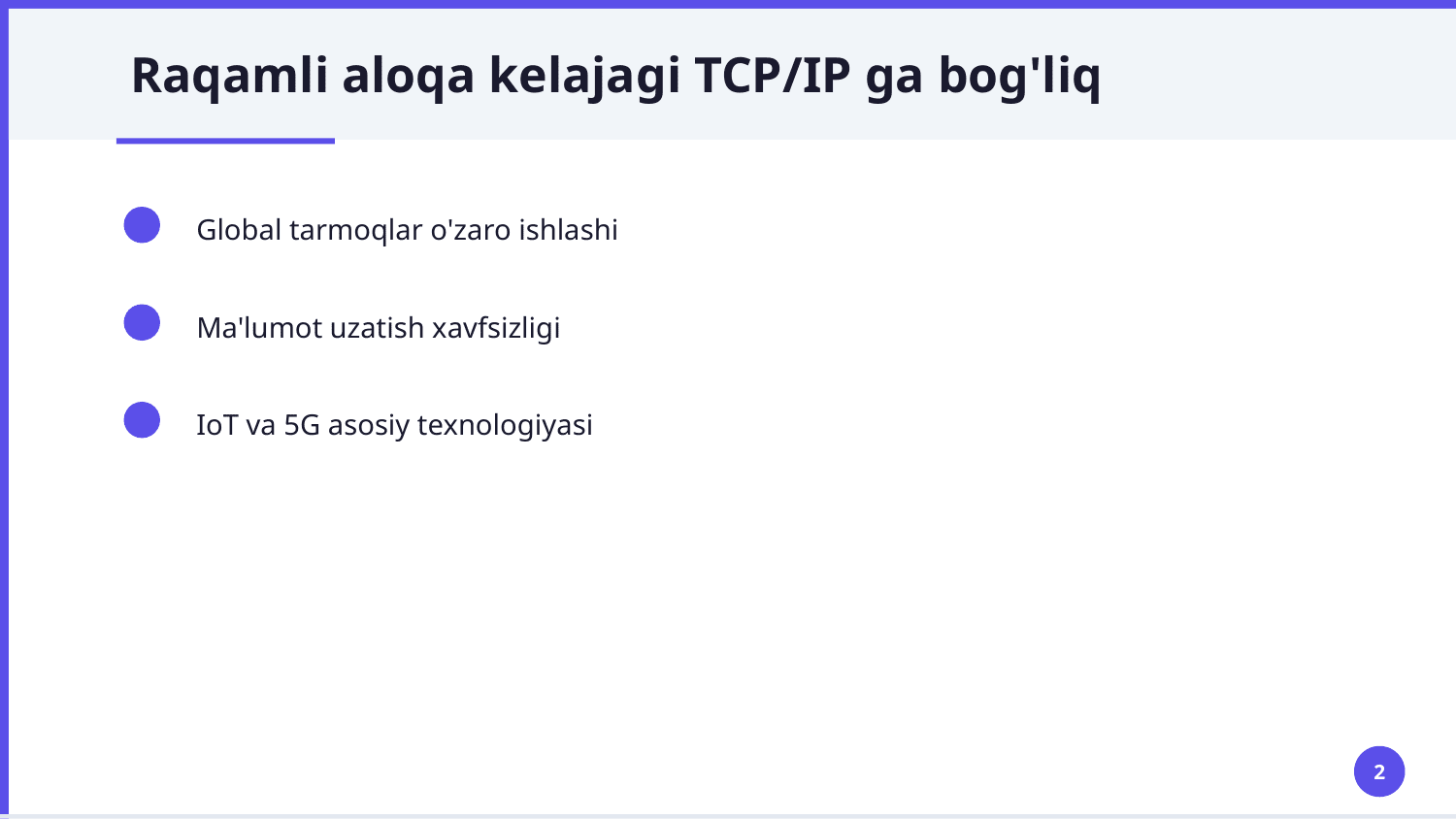 TCP/IP protokollar steki — Slayd 2