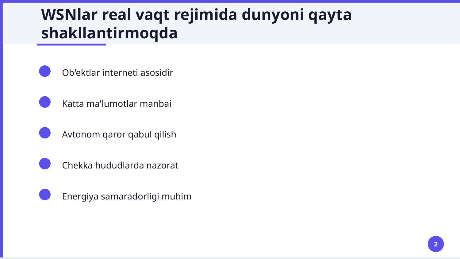 Simsiz sensor tarmoqlar — Slayd 2