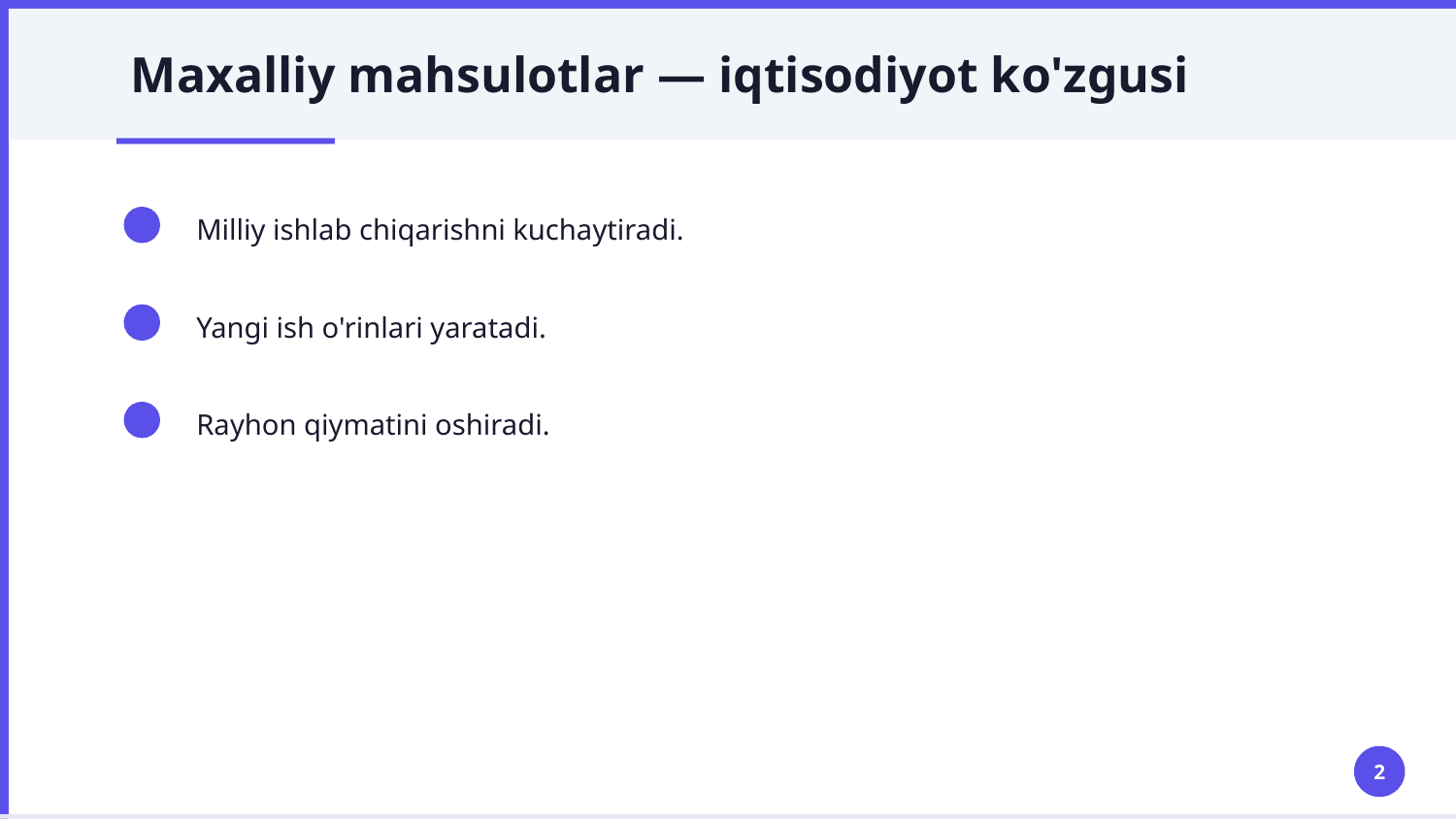 Maxalliy ommaviy mahsulotlar — Slayd 2