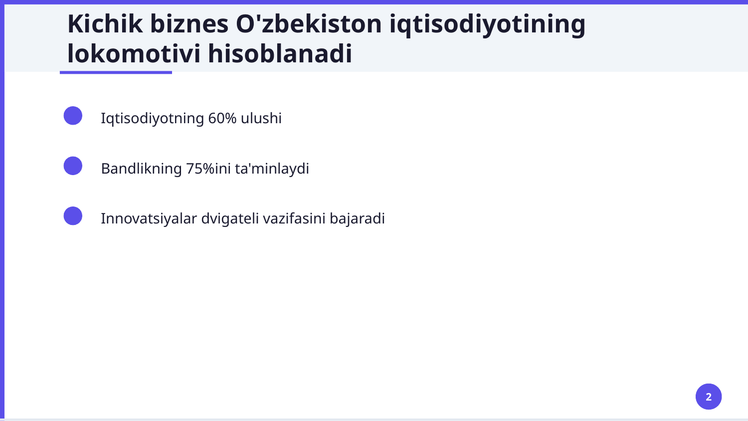 Soliq imtiyozlarining kichik biznesni qo’llab-quvvatlashdagi o’rni. Surxondaryo viloyati misolida. — Slayd 2