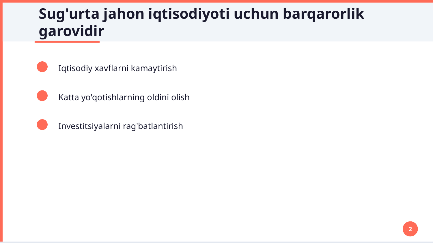 Sug'urta faoliyati va uning rivojlanish xususiyatlari — Slayd 2