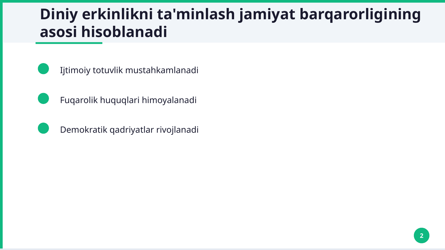 Vijdon erkinligi va diniy tashkilotlar to'g'risidagi qonun hujjatlarini buzish. — Slayd 2