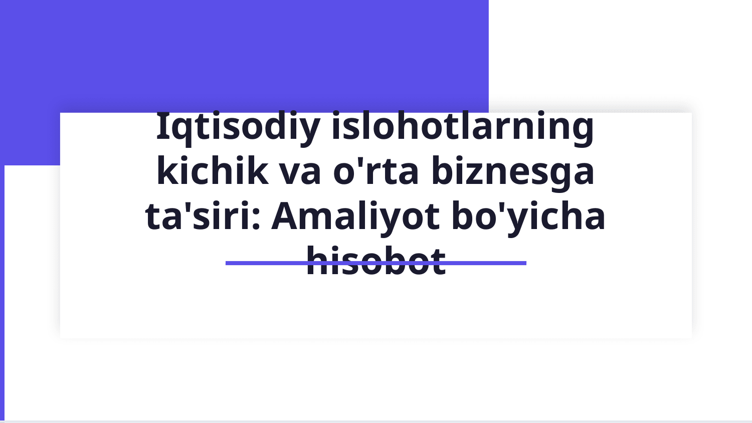 Amalyot bo'yicha hisobot — Slayd 1