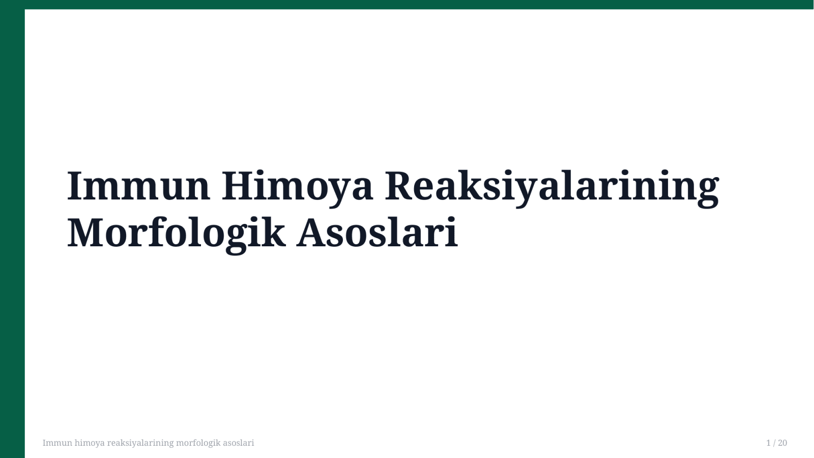 Immun himoya reaksiyalarining morfologik asoslari — Slayd 1