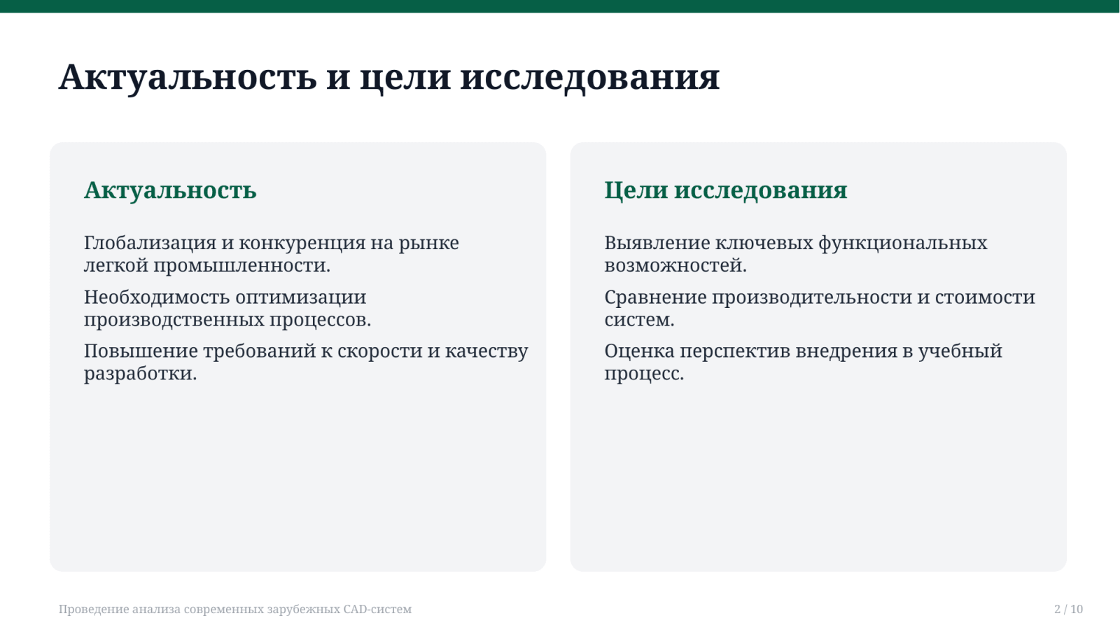 Проведение анализа современных зарубежных САD-систем — Slayd 2