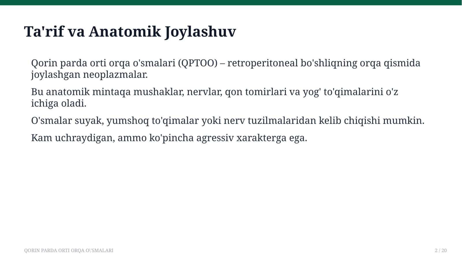 QORIN PARDA ORTI ORQA O'SMALARI — Slayd 2
